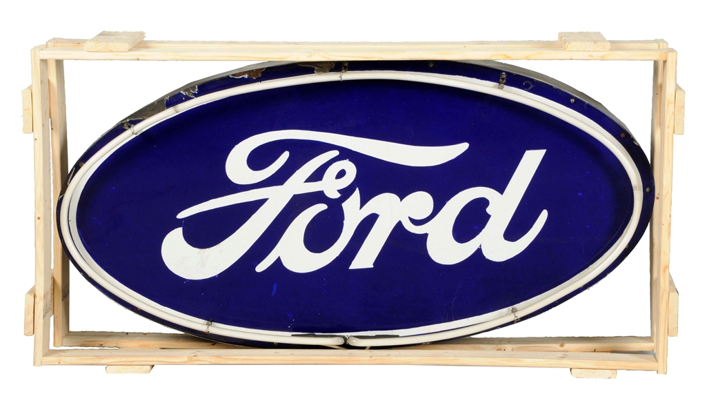 SMALL FORD OVAL PORCELAIN SIGN.