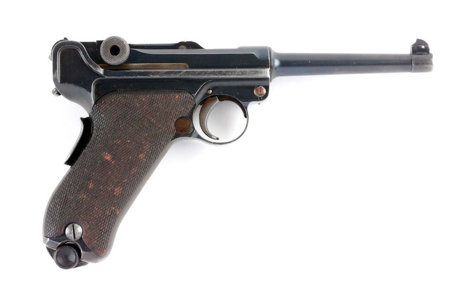 (C) 1906 ROYAL PORTUGUESE ARMY LUGER SEMI-AUTOMATIC PISTOL WITH HOLSTER.