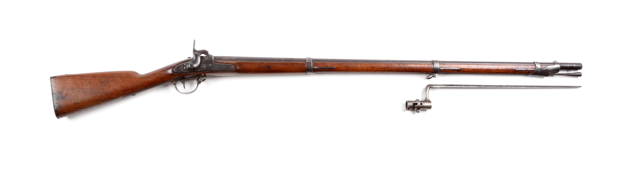 (A) U.S. MODEL 1842 HARPERS FERRY PERCUSSION MUSKET WITH BAYONET.