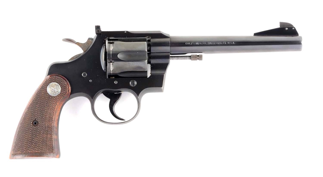 (C) COLT OFFICERS MODEL MATCH .38 DOUBLE ACTION REVOLVER.