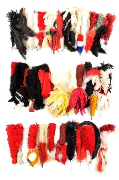 LARGE LOT OF PLUMES & HEAD GEAR ACCESSORIES.
