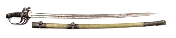 SILVER HILTED IMPORTED AMERICAN CIVIL WAR OFFICERS SABER. 