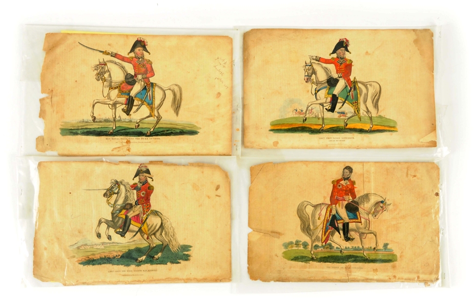 LARGE LOT OF WATERLOO BOOKLETS, CONFEDERATE COLLAR SCARVES & HAND PAINTED SOLDIER DRAWINGS.