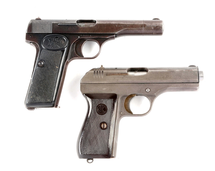 (C) LOT OF 2: NAZI MARKED SEMI-AUTOMATIC PISTOLS WITH HOLSTERS.