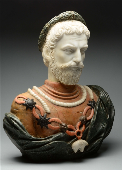 MARBLE FIGURAL BUST. 