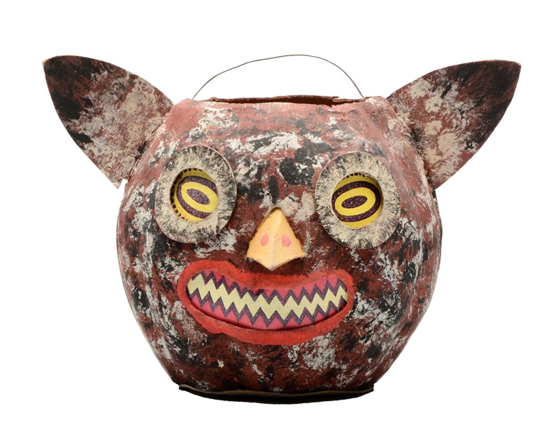 EARLY GERMAN FORMED PAPIER MACHE OWL JOL.