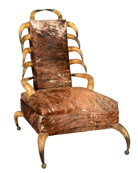 LARGE HORNED CHAIR. 