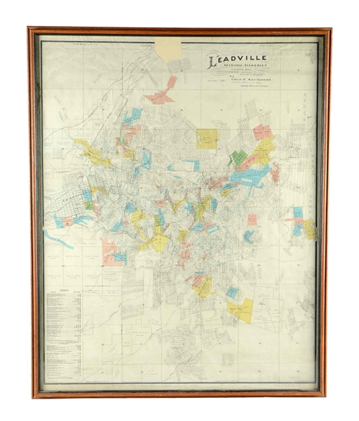 THE LEADVILLE MINING DISTRICT MAP IN FRAME. 