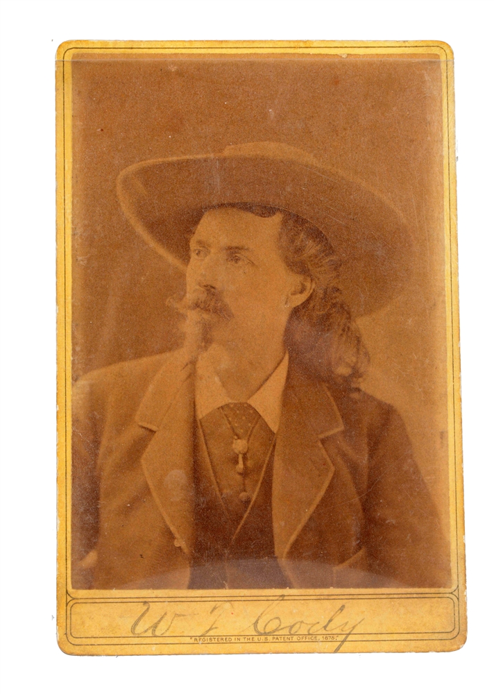 RARE 1870S AUTOGRAPHED BUFFALO BILL CABINET CARD.
