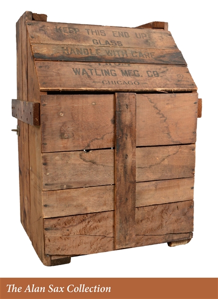 ORIGINAL WATLING MFG. CO. WOOD SHIPPING CRATE.