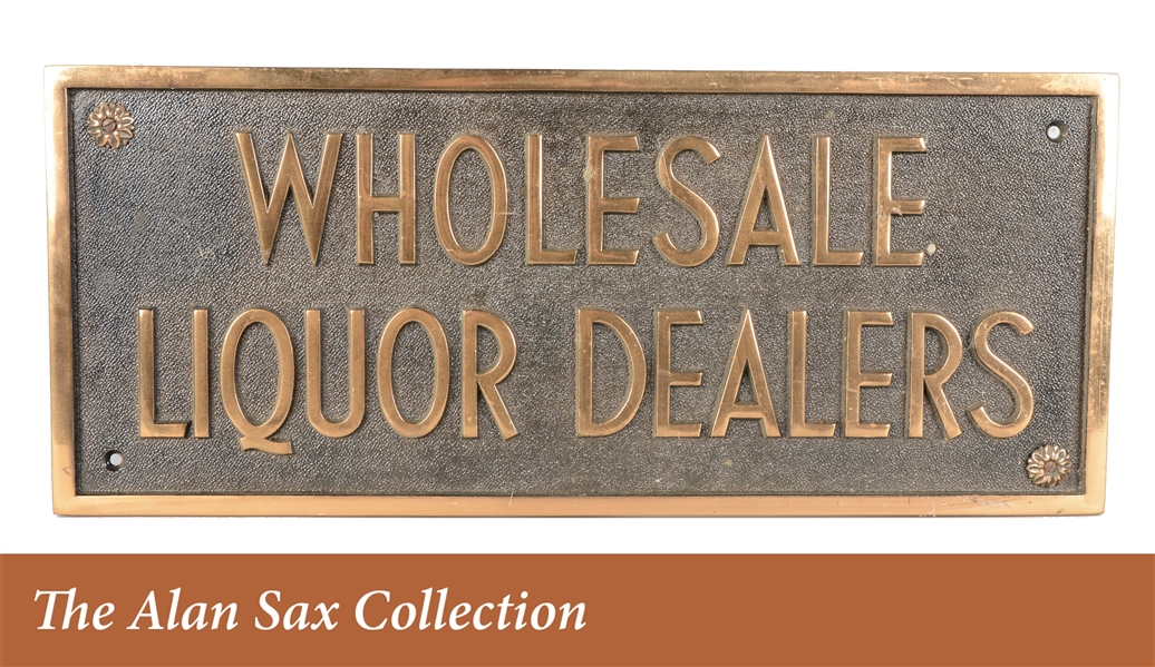 WHOLESALE LIQUOR DEALER SIGN.