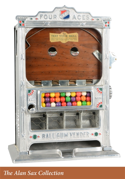 **1¢ ROCK-OLA MFG. FOUR ACES COUNTER POCKET TRADE STIMULATOR. 