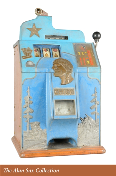 **5¢ O.D. JENNINGS ONE STAR CHIEF PROSPERITY SLOT MACHINE.