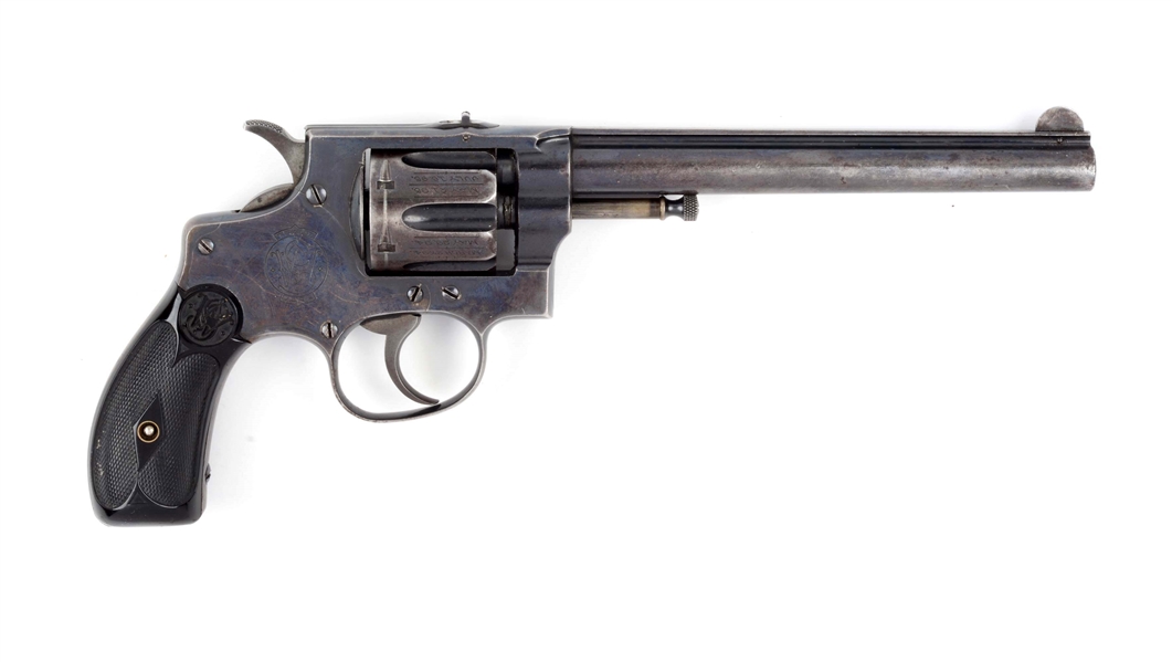 (C) SCARCE S&W .32 HE FIRST MODEL TARGET DOUBLE ACTION REVOLVER. 