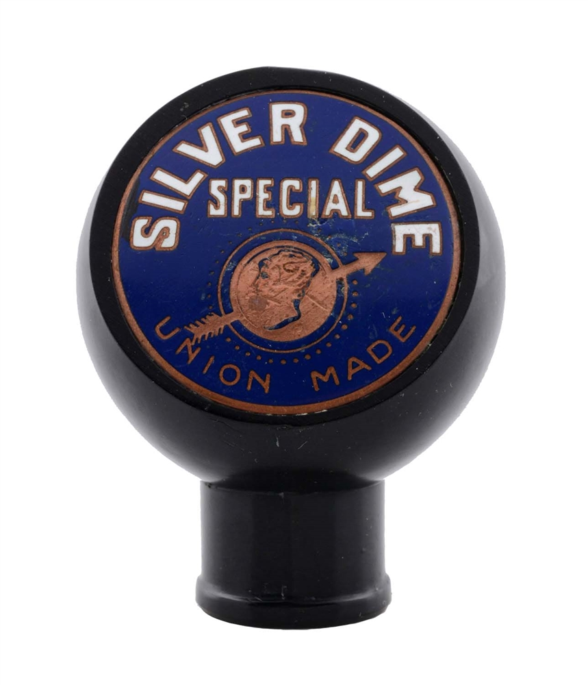 SILVER DIME SPECIAL BEER TAP KNOB. 