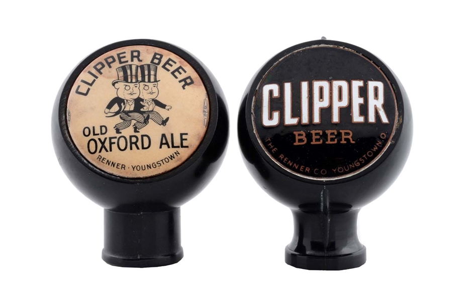LOT OF 2: CLIPPER BEER TAP KNOBS. 