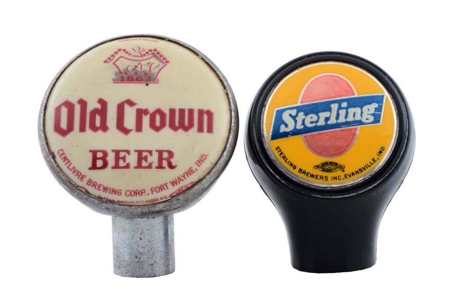 LOT OF 2: INDIANA BREWERIES TAP KNOBS.