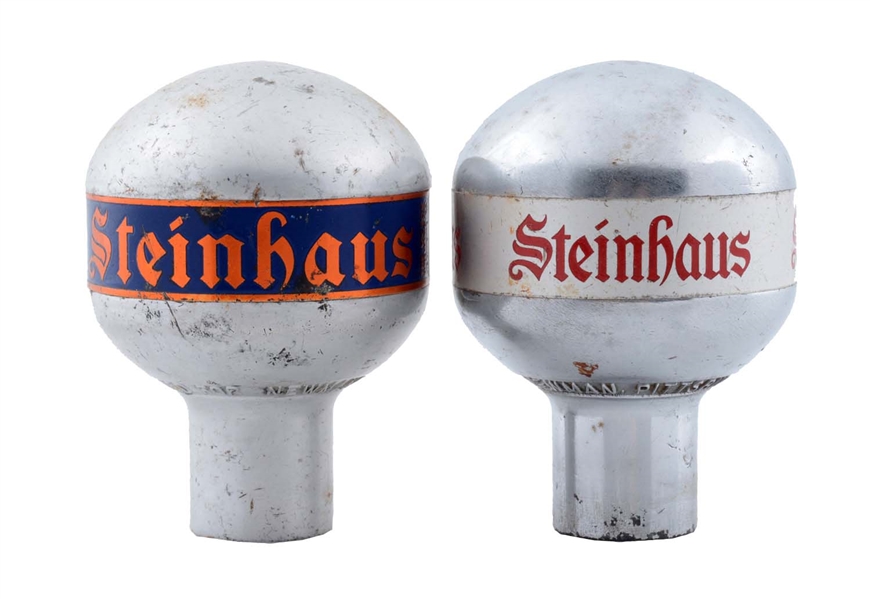 LOT OF 2: STEINHUAS BEER ALUMINUM NEWMAN TAP KNOBS. 