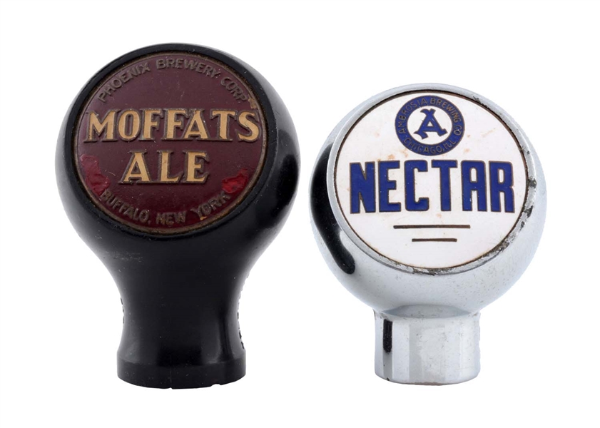 LOT OF 2: MOFFATS ALE & NECTAR BEER TAPS. 