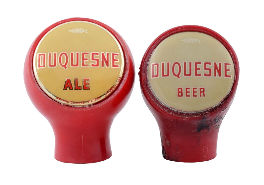 LOT OF 2: DUQUESNE BEER TAP KNOBS.