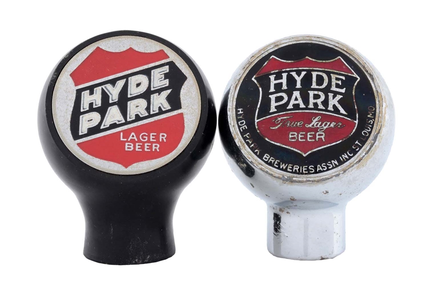 LOT OF 2: HYDE PARK BEER TAP KNOBS. 