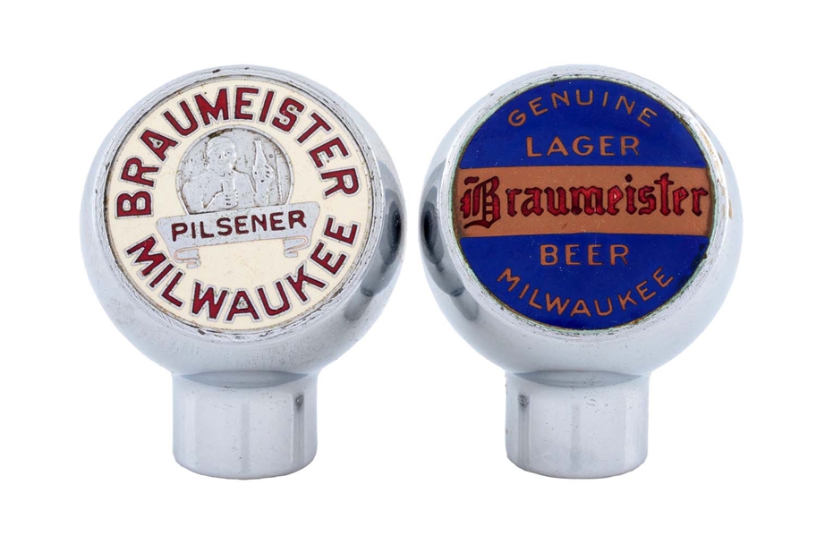 LOT OF 2: BRAUMEISTER BEER TAP KNOBS. 