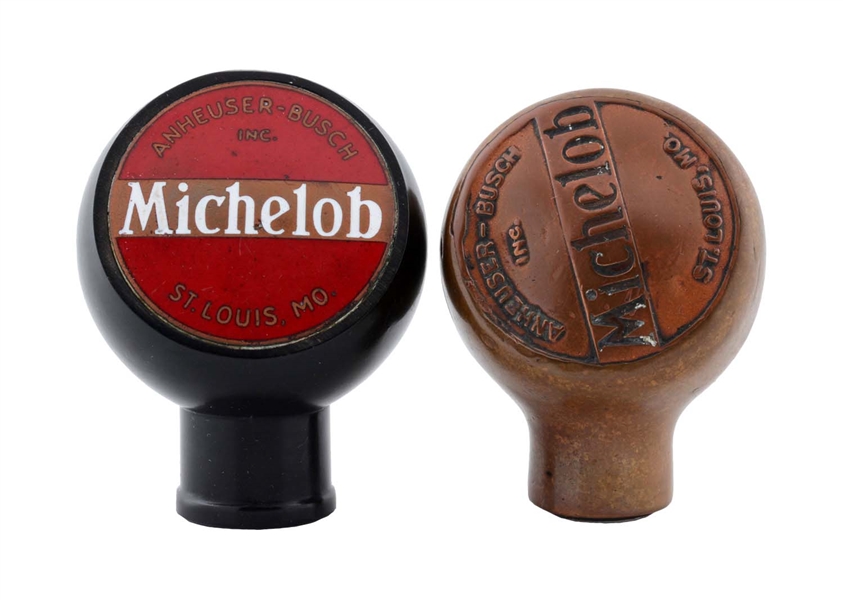 LOT OF 2: MICHELOB BEER TAP KNOBS. 