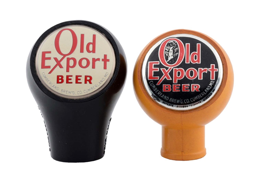 LOT OF 2: OLD EXPORT BEER TAP KNOBS. 