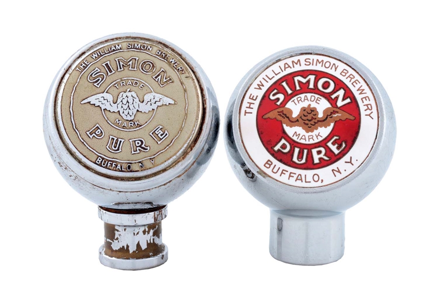 LOT OF 2: SIMON PURE BEER TAP KNOBS.