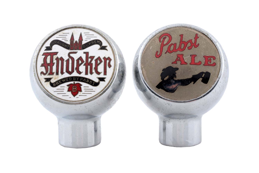 LOT OF 2: PABST BREWING CO. TAP KNOBS.