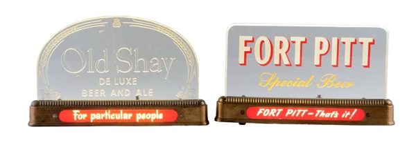 LOT OF 2: FORT PITT & OLD SHAY LIGHT UP BEER SIGNS.