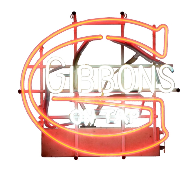 GIBBONS ON TAP NEON SIGN.