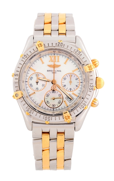 BREITLING MOTHER OF PEARL MENS WATCH.
