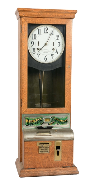 VINTAGE WALL MOUNTED PUNCH CLOCK. 