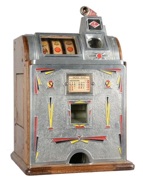 **5¢ O.D. JENNINGS NEW VICTORIA MODEL B SLOT MACHINE.