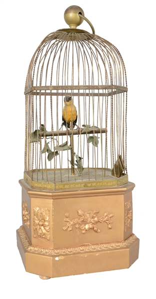 1D SINGING BIRD AUTOMATON IN CAGE.