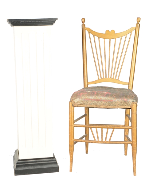 LOT OF 2: MUSICAL CHAIR AND STAND. 