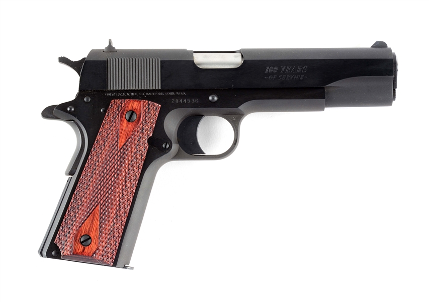 (M) CASED COLT "100 YEARS OF SERVICE" 1911 GOVERNMENT MODEL SEMI-AUTOMATIC PISTOL.