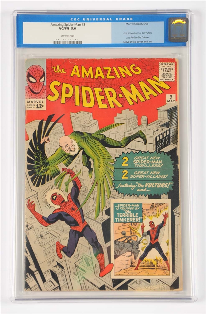AMAZING SPIDER-MAN #2 CGC 5.0 MARVEL COMICS 1963 VG-FN