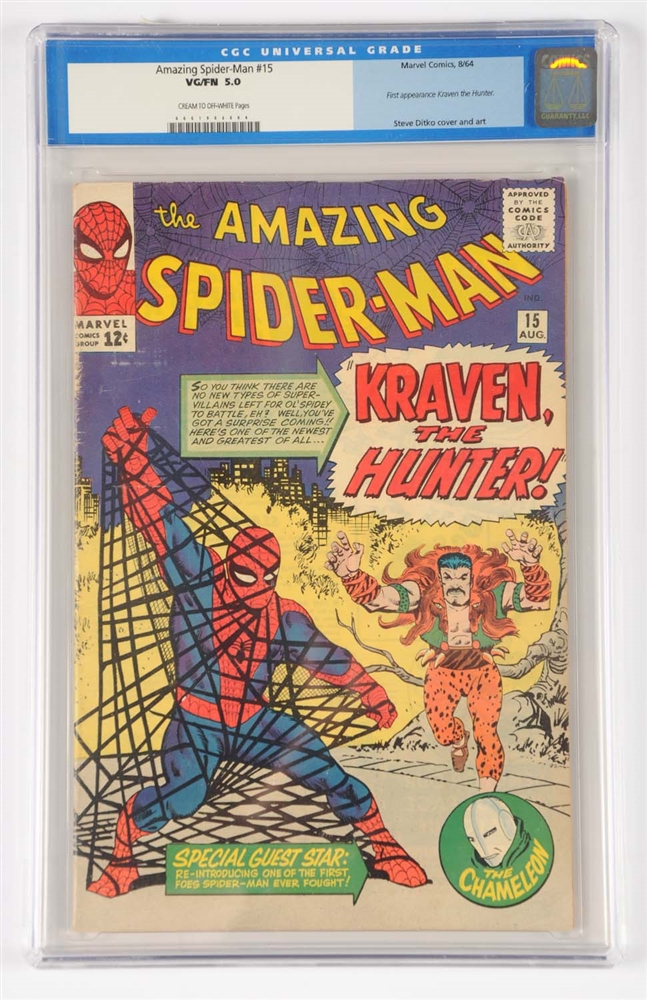 AMAZING SPIDER-MAN #15 CGC 5.0 1964 VG COMIC BOOK