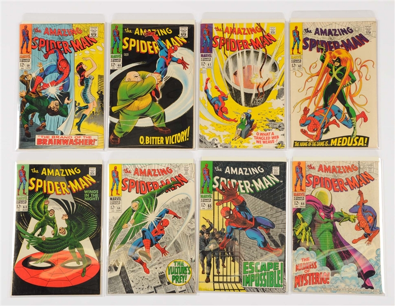 LOT OF 8: AMAZING SPIDER-MAN COMIC BOOKS #59 #60 #61 #62 #63 #64 #65 #66