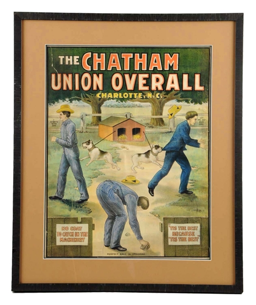 CHATHAM OVERALLS WORKWEAR ADVERTISING POSTER.     