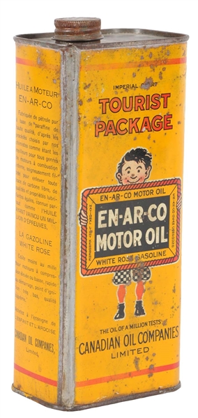 ENARCO MOTOR OIL TOURIST PACKAGE IMPERIAL QUART CAN.