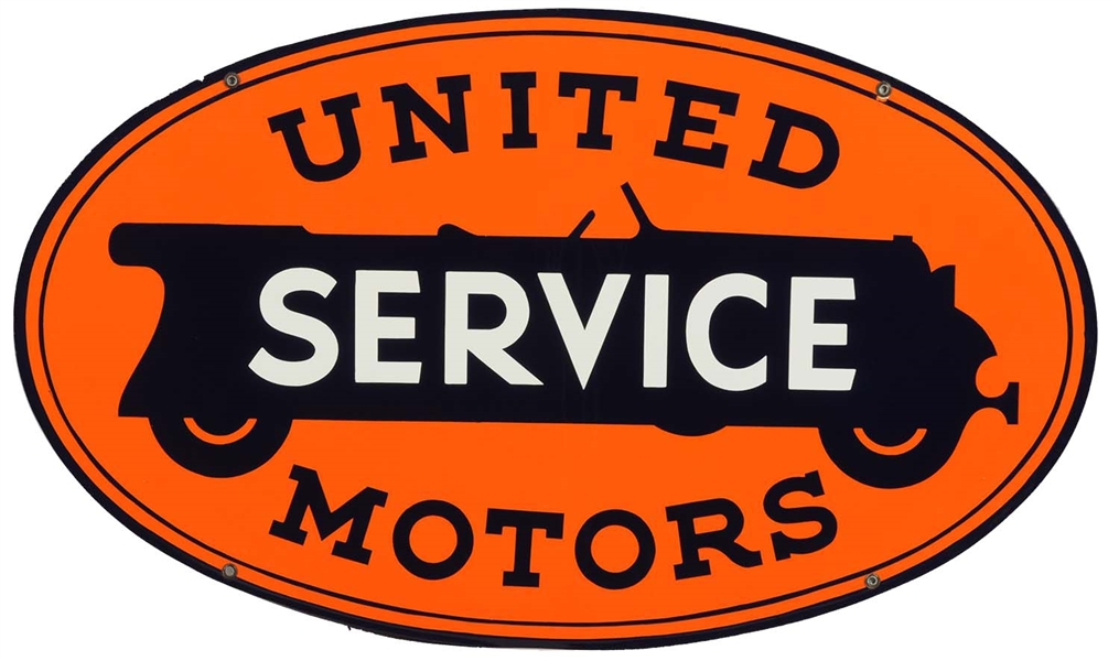 UNITED MOTORS SERVICE PORCELAIN OVAL SIGN.