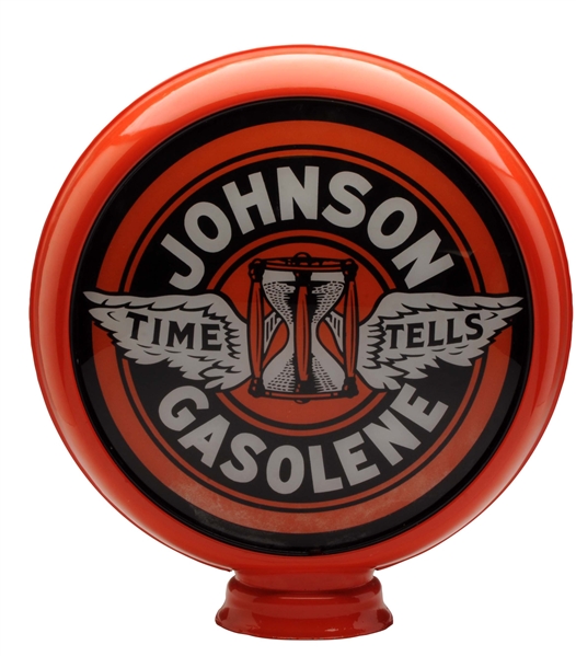 JOHNSON "TIME TELLS" GASOLENE 15" GLOBE LENSES.