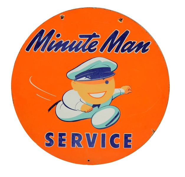 UNION 76 "MINUTE MAN SERVICE" PORCELAIN SIGN. 