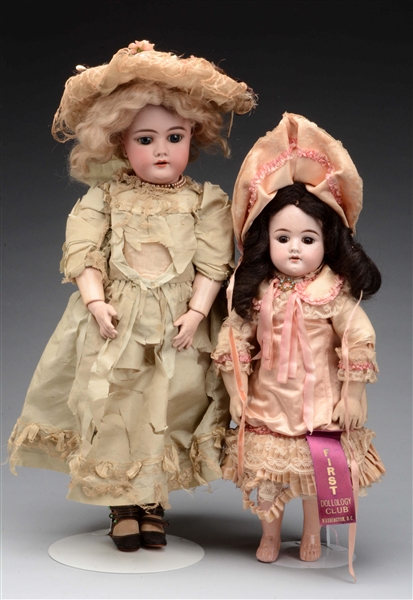 LOT OF 2: GERMAN BISQUE DOLLS.