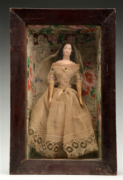 GERMAN PAPIER MACHE MILNERS MODEL IN A SHADOW BOX.