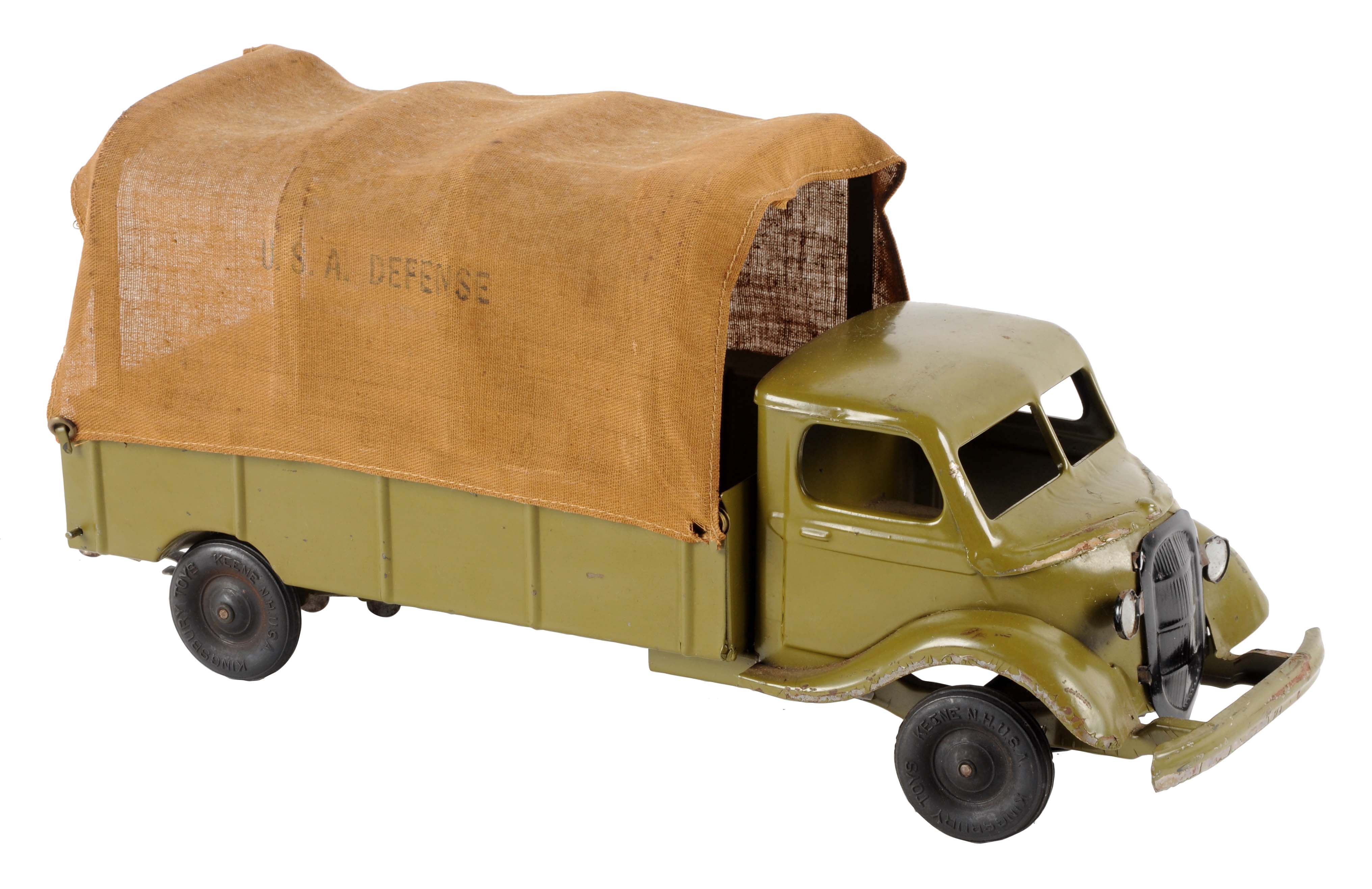 Lot Detail - PRESSED STEEL KINGSBURY CLOCKWORK ARMY TRUCK.