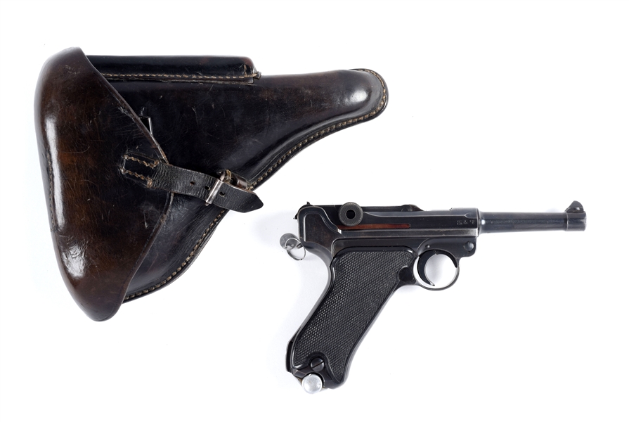(C) MAUSER MODEL 1934 CODE 42 LUGER SEMI-AUTOMATIC PISTOL W/ TWO-DIGIT DATE AND HOLSTER.